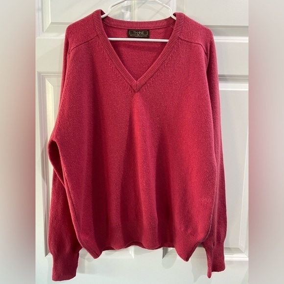 Thane 100% 2-Ply Scottish Lambs Wool Sweater V-Neck Long Sleeve Men's Size XL - Picture 1 of 6
